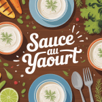 sauce au yaourt crémeuse avec crudités et grillades