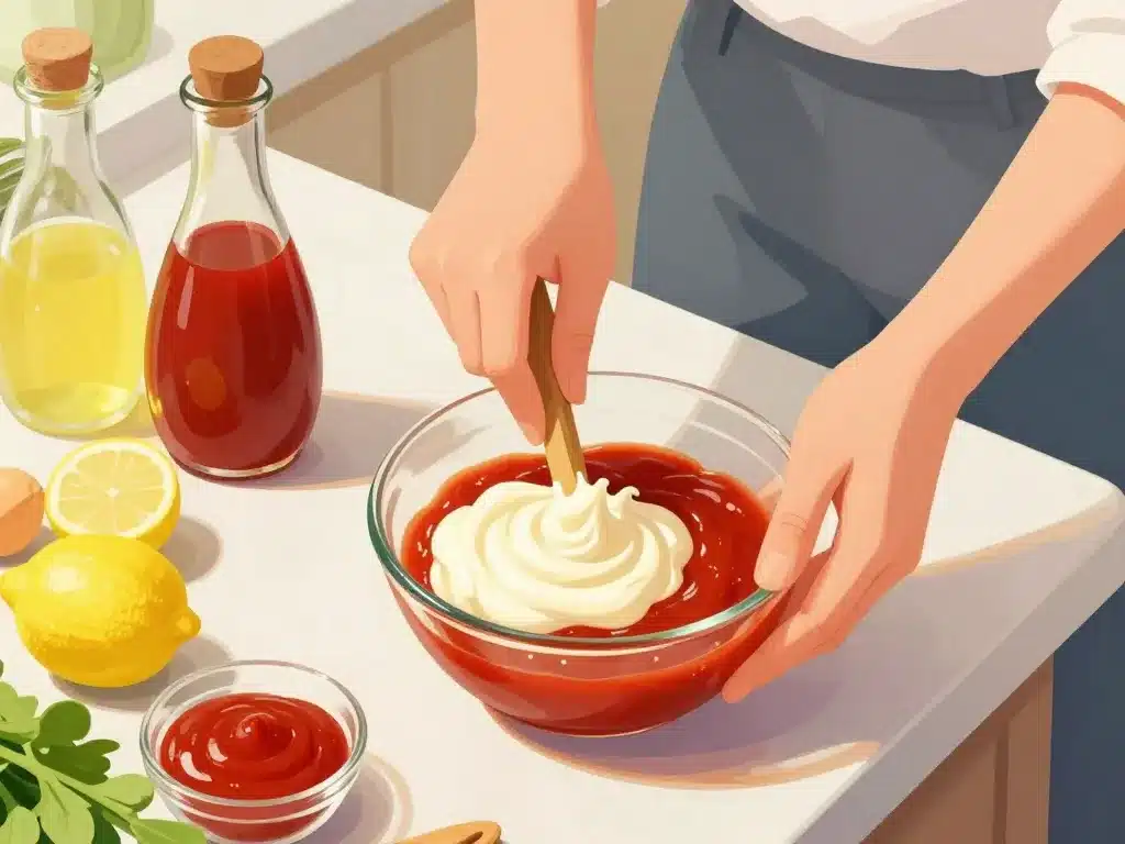 sauce cocktail recette préparation maison bol ingrédients