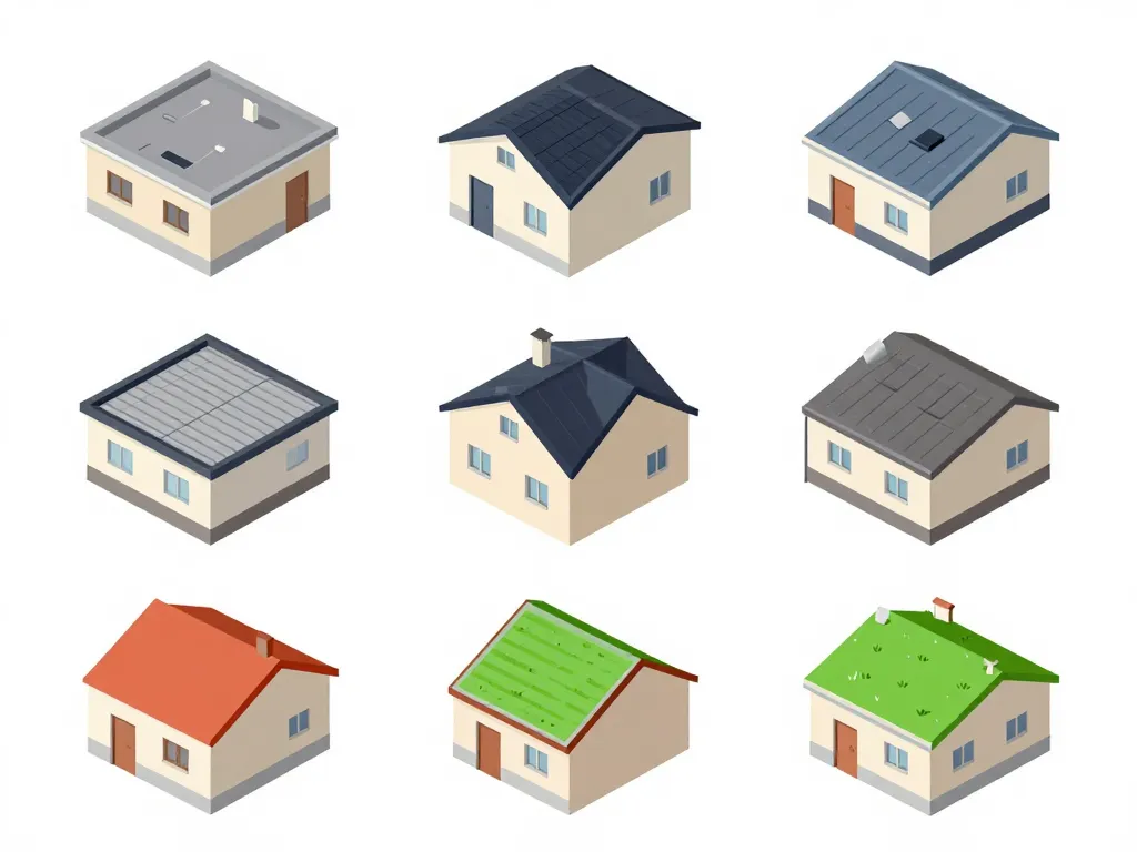 schéma conceptuel des principaux types de toit en terrasse