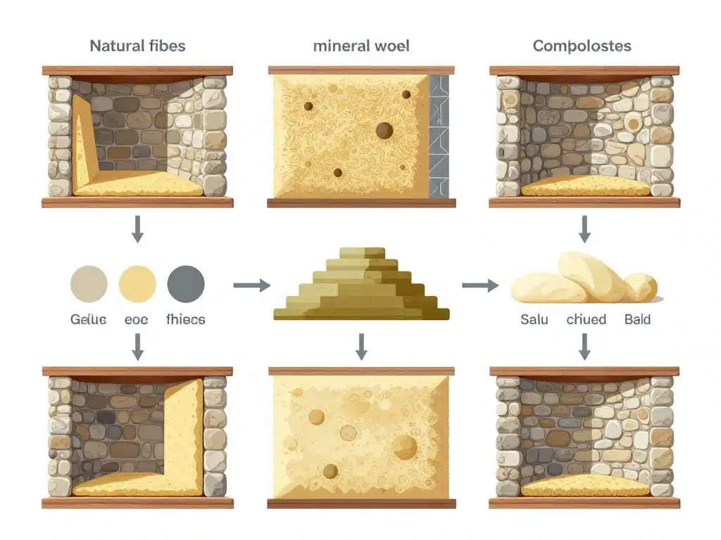 Schéma concept isolation mur intérieur maison ancienne