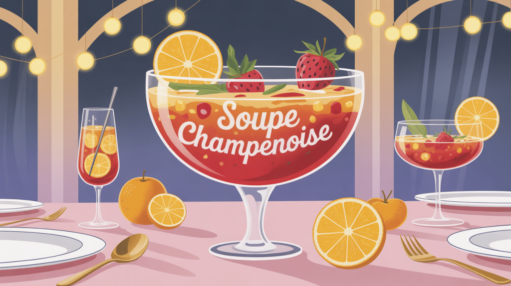 soupe champenoise apéritif convivial saladier fruits cocktail