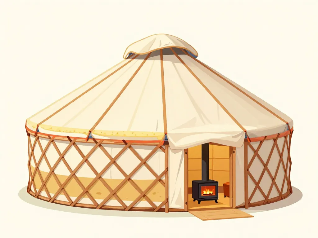 couches et intérieur yourte habitable