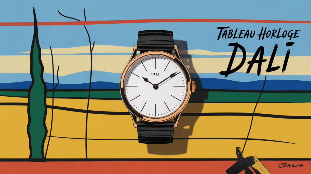 tableau horloge dali fusion montre molle style surréaliste