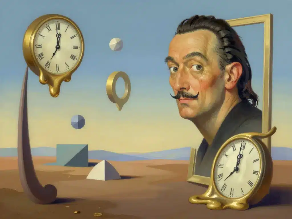 tableau horloge dali différents styles et variantes artistiques