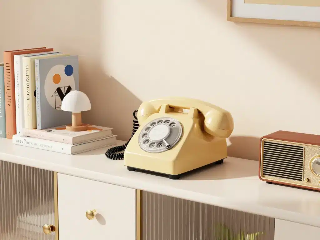 telephone vintage console salon mise en scène