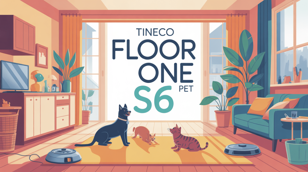 tineco floor one s6 pet illustration maison propre avec animaux
