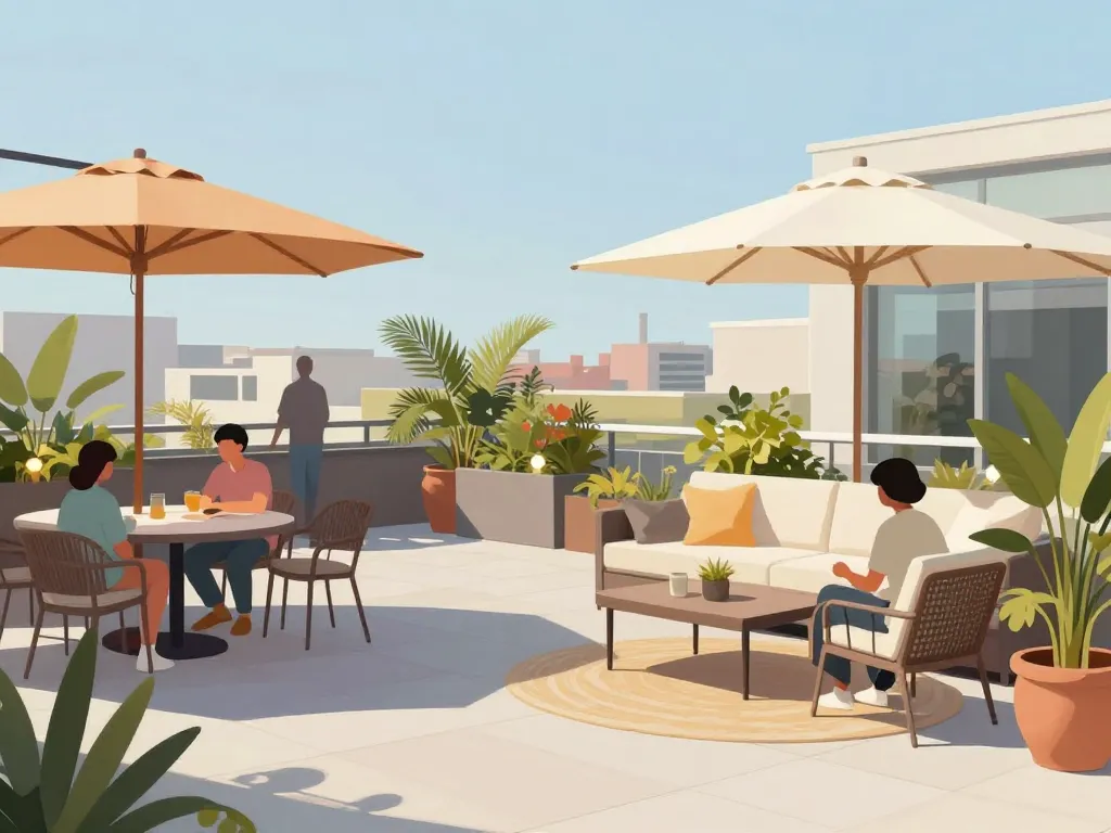 aménagement d’un toit en terrasse en espace extérieur convivial