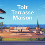 vue globale toit terrasse maison moderne