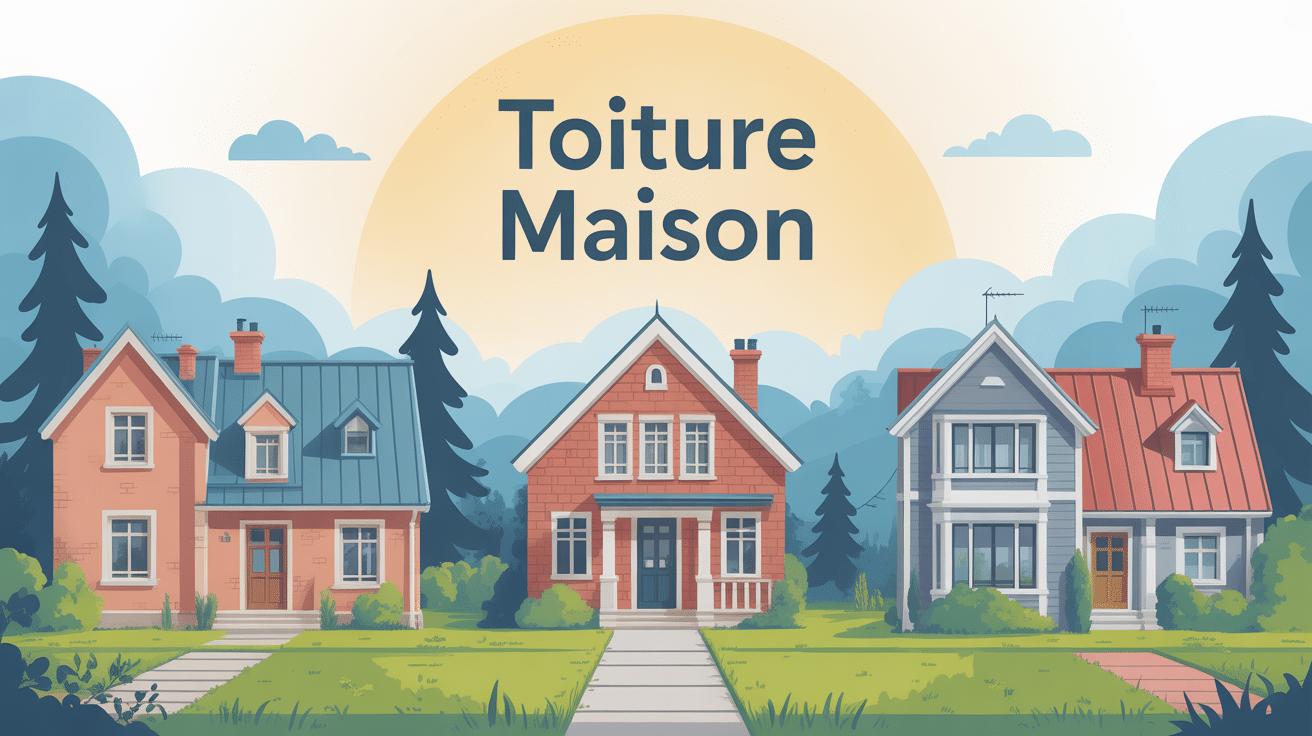 illustration toiture maison matériaux variés