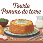 tourte pomme de terre dorée sur table familiale