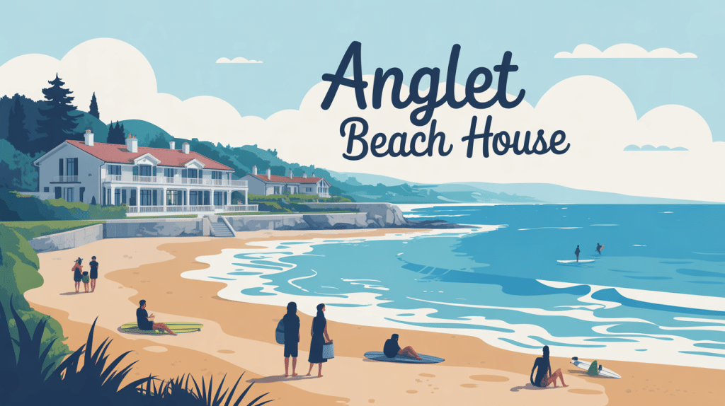 illustration anglet beach house maison face ocean