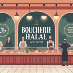 devanture boucherie halal geneve illustration moderne