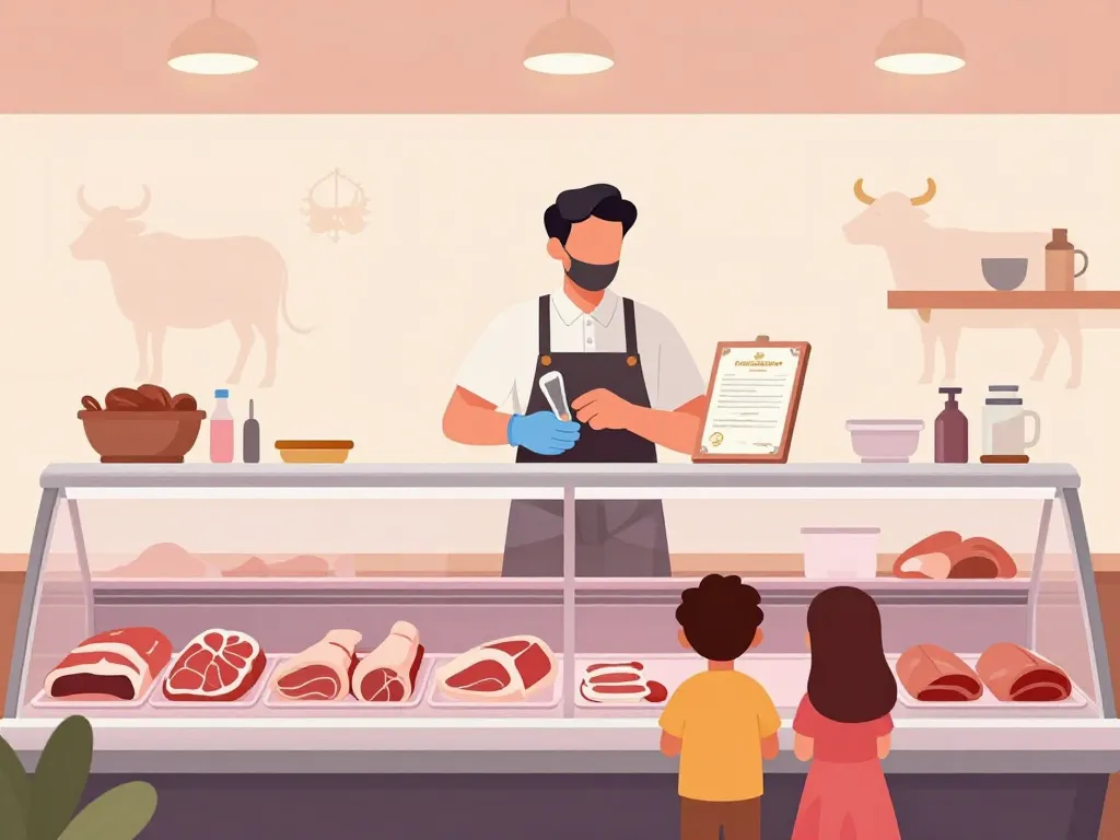 Boucherie halal Mont de Marsan scène de confiance et hygiène