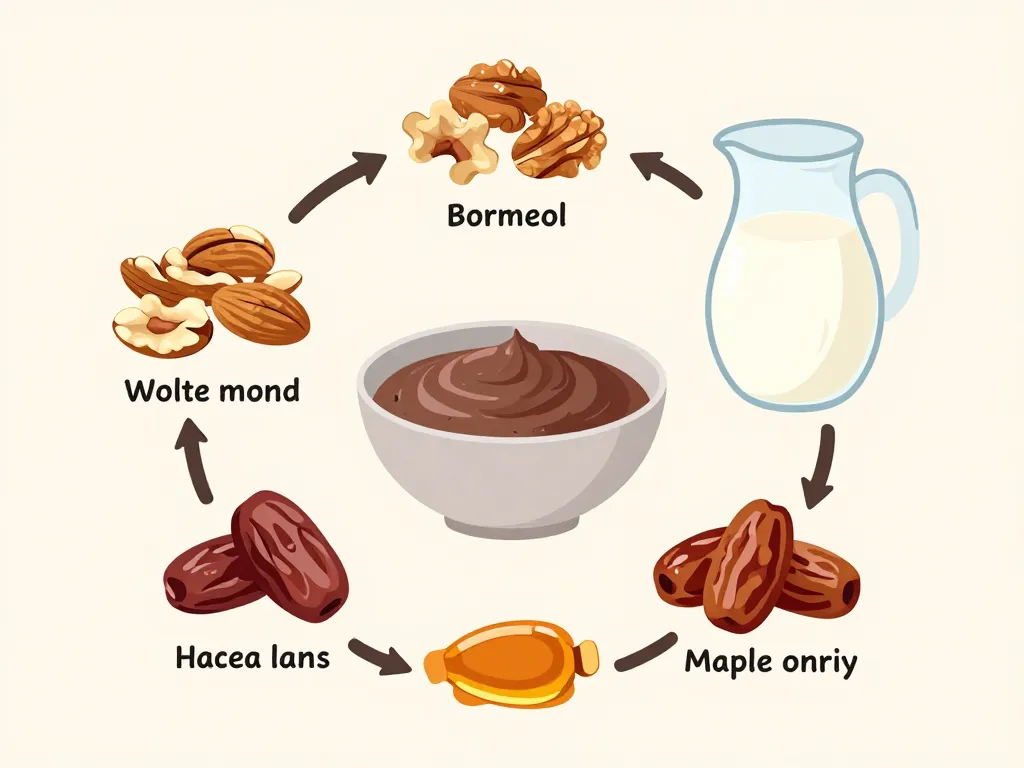 Diagramme ingrédients pâte à tartiner maison healthy
