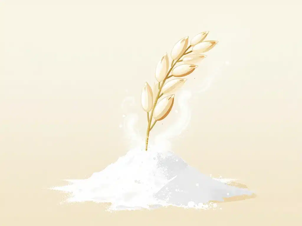 grain de riz et poudre fleur de riz contrastés