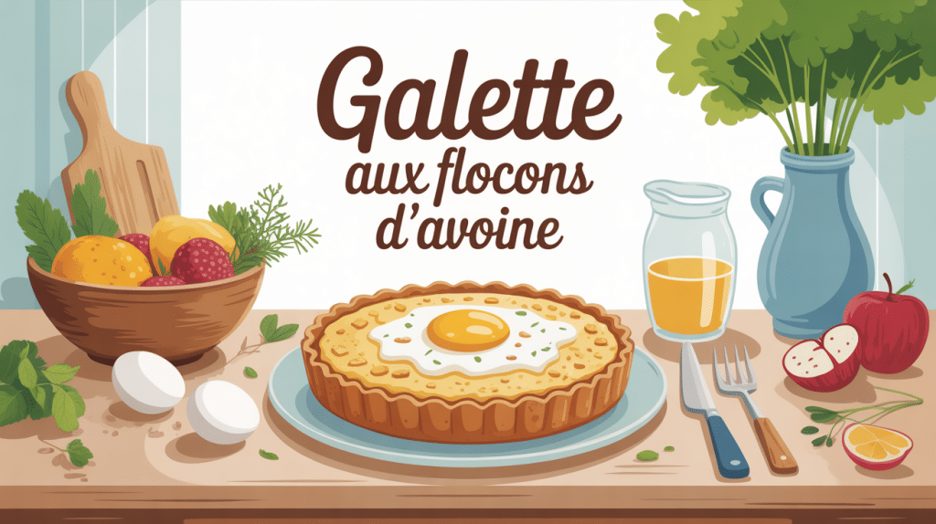 illustration galette aux flocons d avoine sur table conviviale