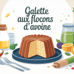 galette flocons d avoine ingrédients assiette illustration
