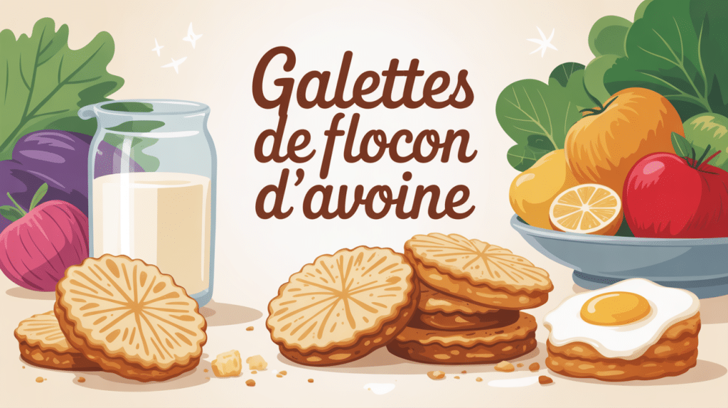 illustration galettes de flocon d'avoine préparation