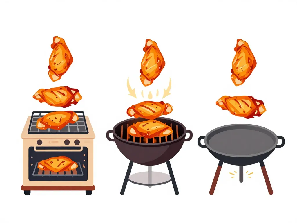 Comparatif cuisson marinade pour ailes de poulet au four barbecue et plancha