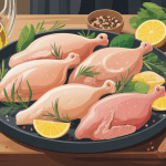 Illustration gourmande de marinade pour ailes de poulet avec ingrédients