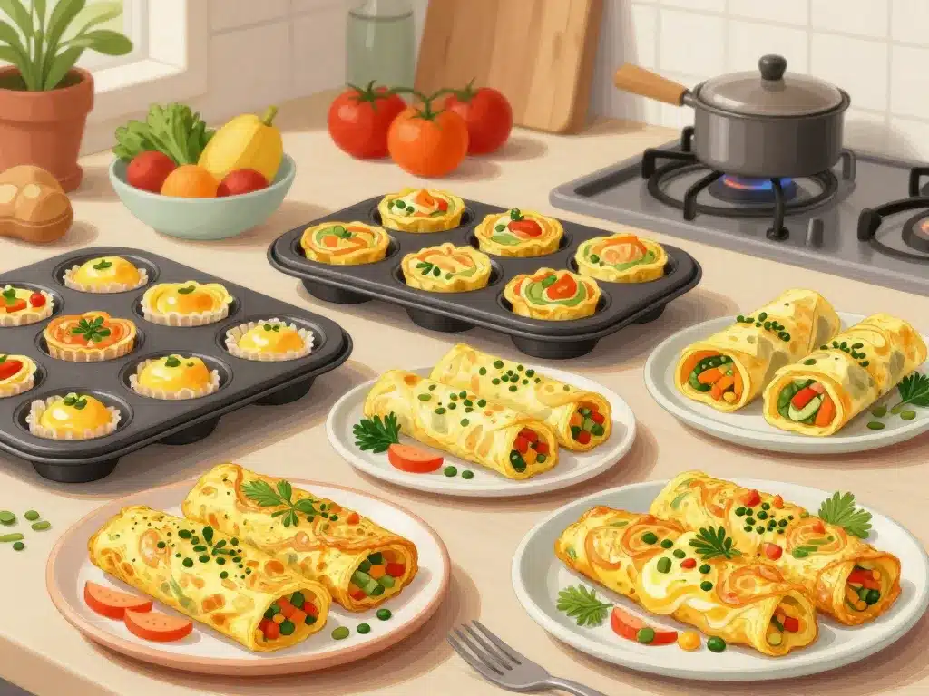 omelette petit déjeuner batch cooking créatif