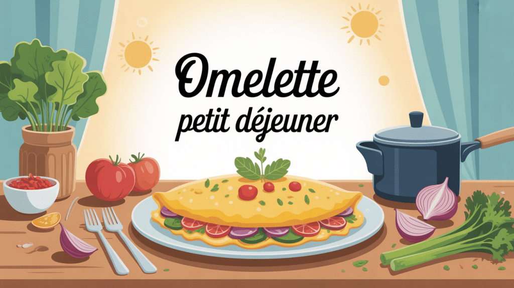 omelette petit déjeuner sur table ambiance chaleureuse