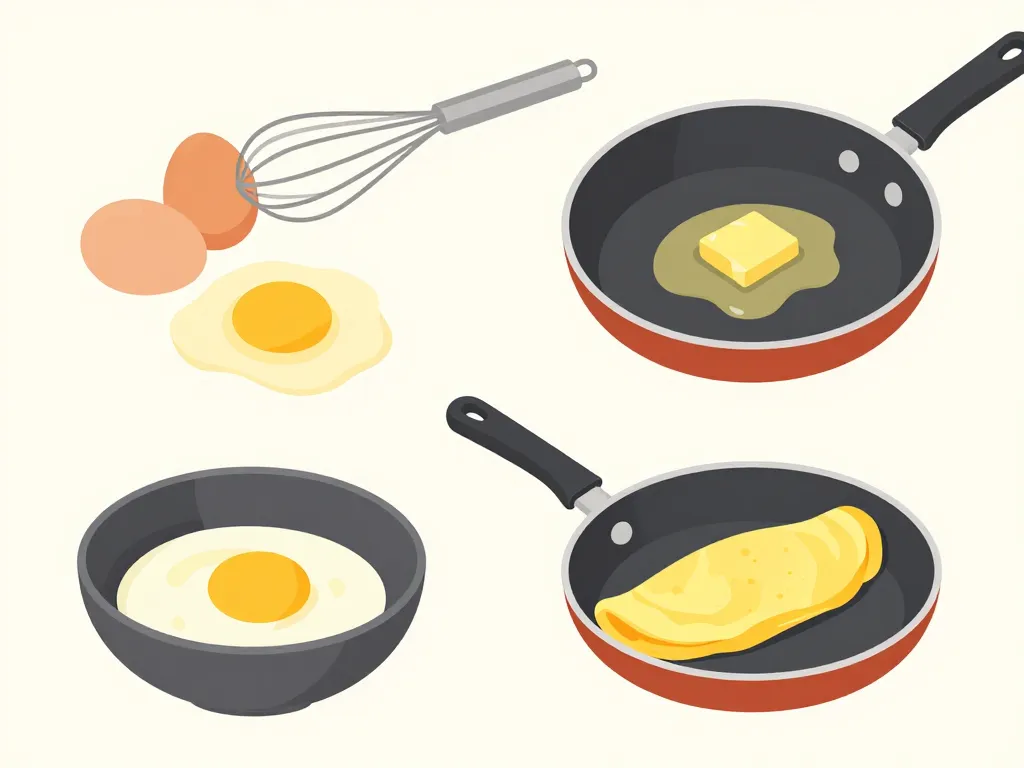 schéma étapes omelette petit déjeuner réussie