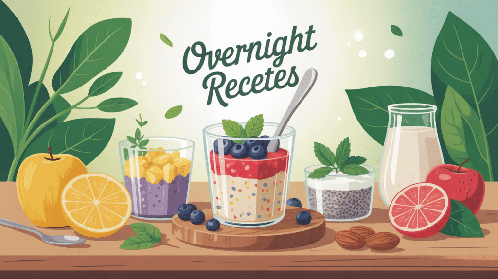 overnight recette en bocal avec fruits et ingrédients naturels