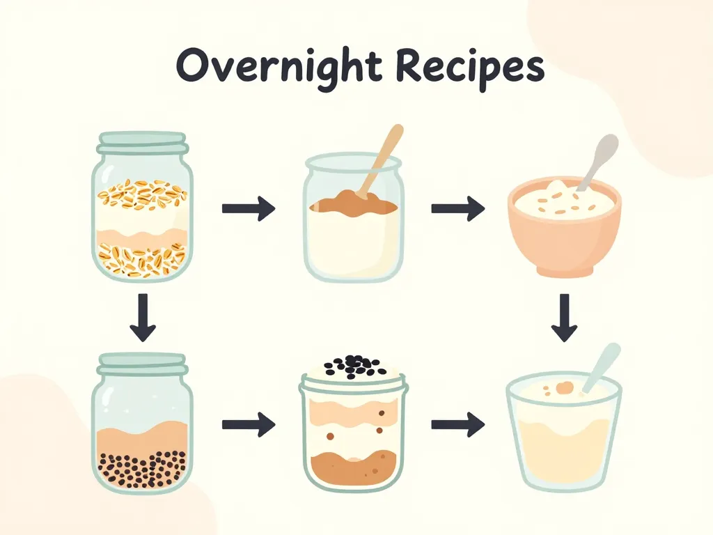 schéma préparation overnight recette étape par étape