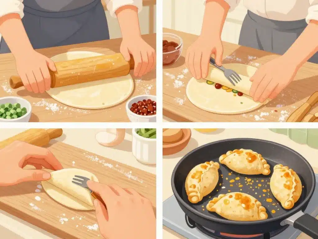 Préparation des pastelitos maison étape par étape