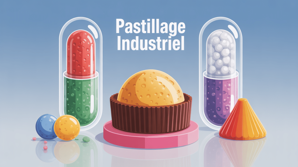 procédé de pastillage industriel comprimés bonbons illustration