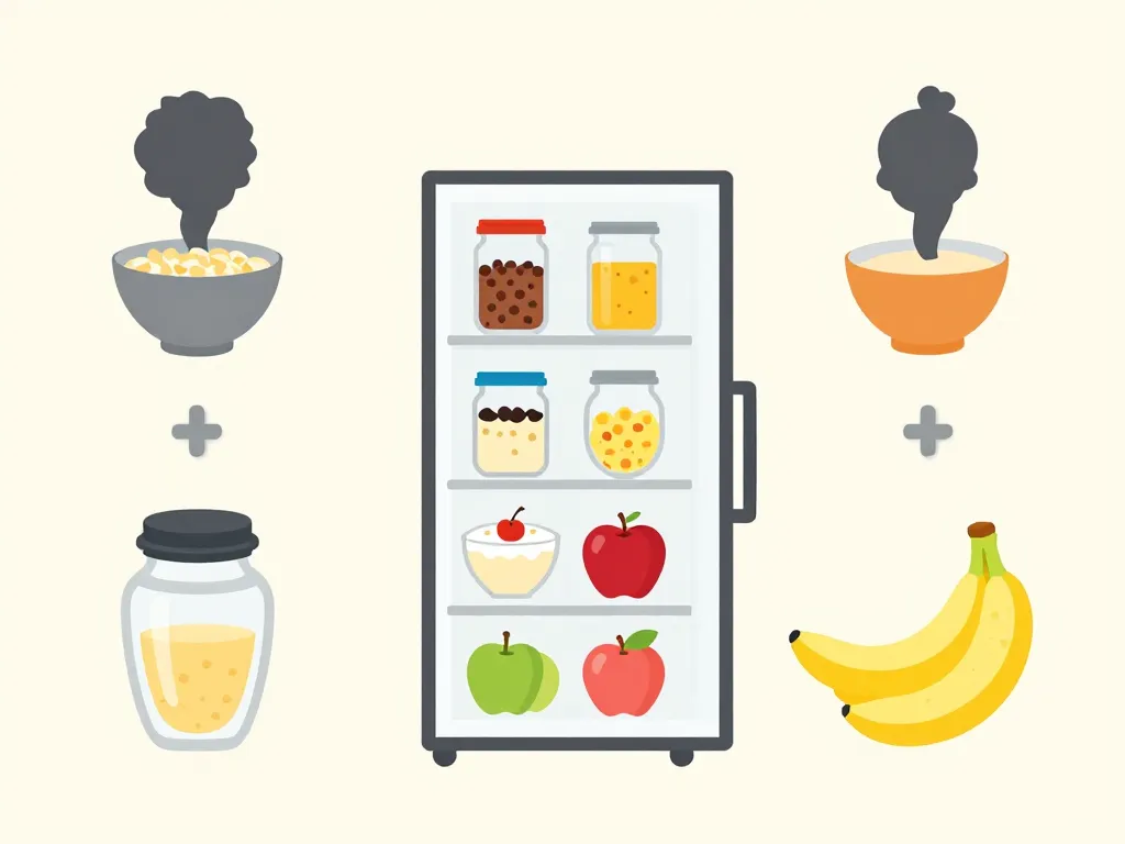 organisation et conservation petit dejeuner flocon d avoine banane