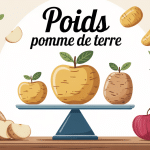 poids pomme de terre différentes tailles sur balance