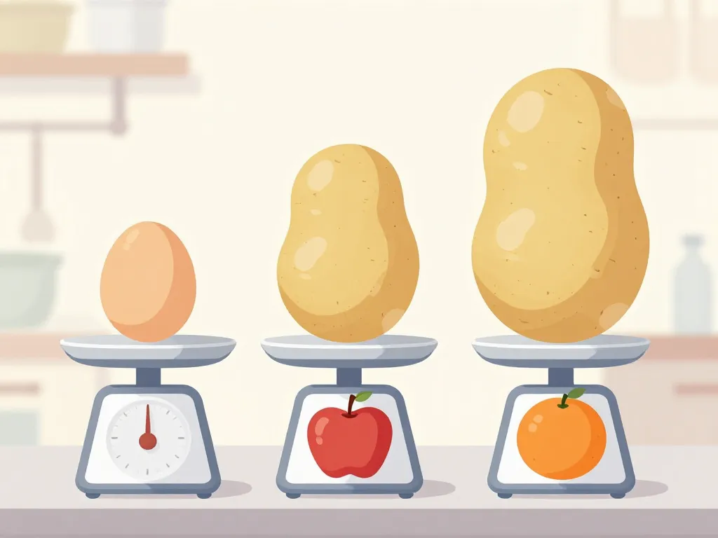 poids pomme de terre comparaison tailles cuisine
