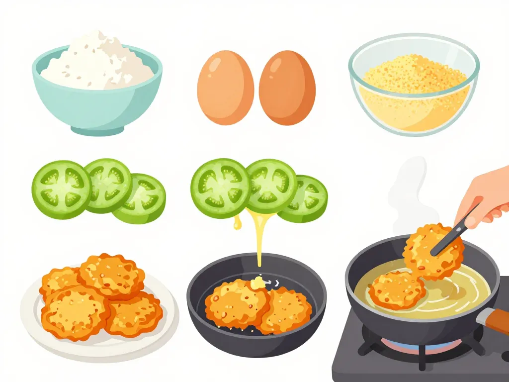 Préparation panure croustillante beignets de tomates vertes recette