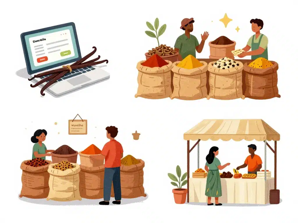 illustration canaux achat prix de la vanille au kg