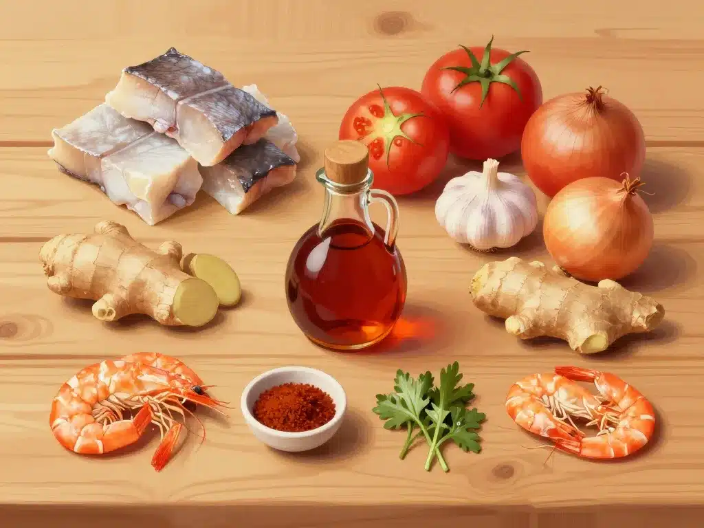 recette du stockfish ingrédients principaux sur table