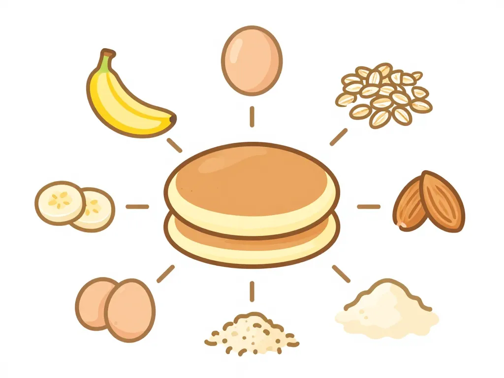 schéma ingrédients recette pancake sans farine