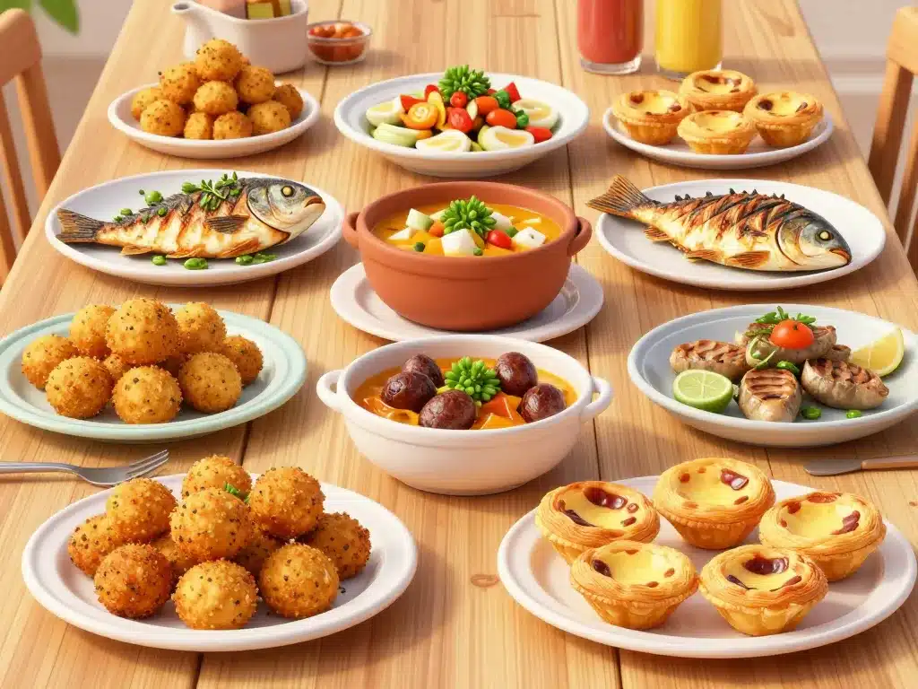 Plats traditionnels chez Mesquita sur table généreuse