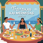 Scène de restaurant tzitzikas kai mermigas Athènes chaleureuse