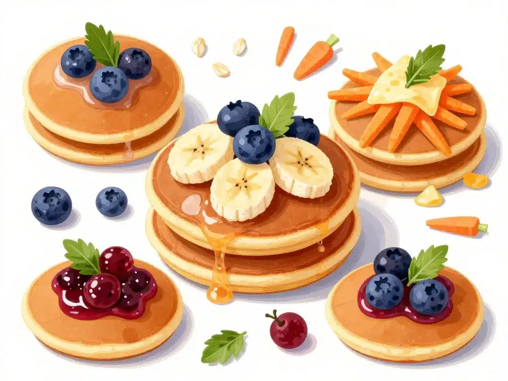 Galette de flocons d'avoine toppings sucrés salés