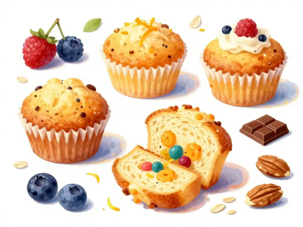 Muffin fromage blanc sucré avec garnitures