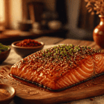 assaisonnement pour saumon sur table avec épices