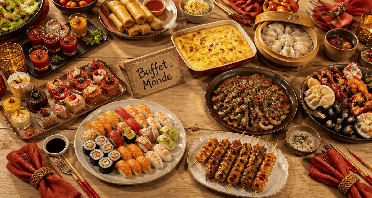 buffet du monde augny table plats variés
