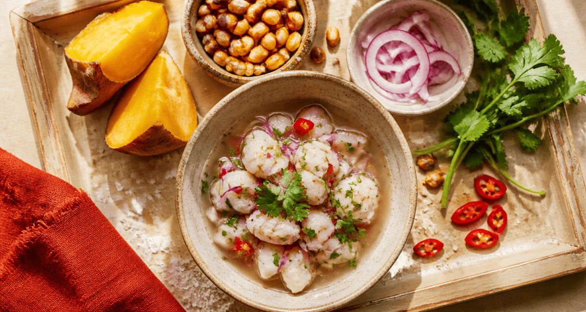 ceviche peruvien bol artisanal vue dessus