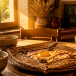 Galette sarrasin l'epis de ble sur table