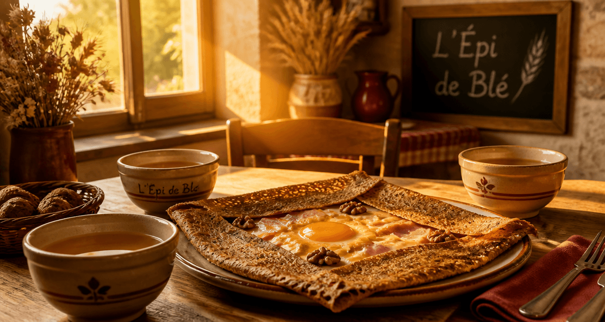 Galette sarrasin l'epis de ble sur table