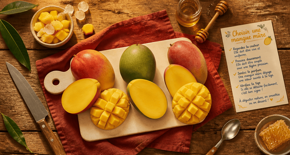 Mangue mure variétés ouvertes sur table rustique