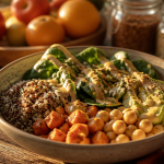 Nourriture healthy Buddha bowl quinoa avocat