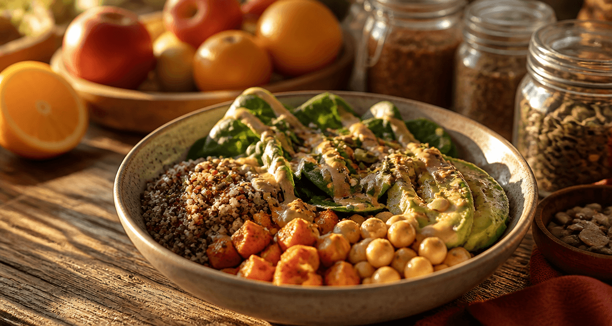 Nourriture healthy Buddha bowl quinoa avocat